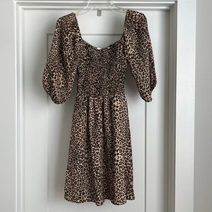 Everly Cheetah Print Puff Sleeve Mini Dress